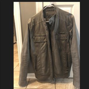 Calvin Klein gray leather jacket
